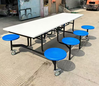 Ensemble de table de restaurant pliante en métal blanc, meubles