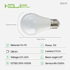 Светодиодная лампа 3W <span class=keywords><strong>E27</strong></span>, 90 лм/Вт, высокая эффективность, Ra80, без мерцания, для жилых помещений, гаражей, кемпинга, освещение, AC 110V-220V, оптом - Product Image 4