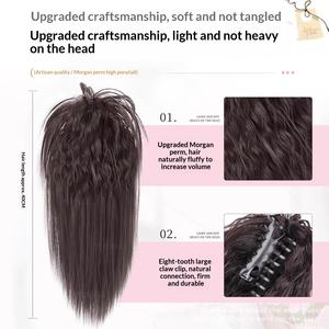 Perruque <span class=keywords><strong>queue</strong></span> de <span class=keywords><strong>cheval</strong></span> semi-nouée style latino-américain avec pince, effet volume hyper-cranien, sans cheveux naturels, pour un look tendance - Product Image 3