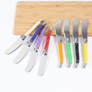 Ensemble de 8 couteaux à beurre style <span class=keywords><strong>Laguiole</strong></span> avec manches colorés pour fromage et charcuterie, manches en ABS de qualité alimentaire - Product Image 3