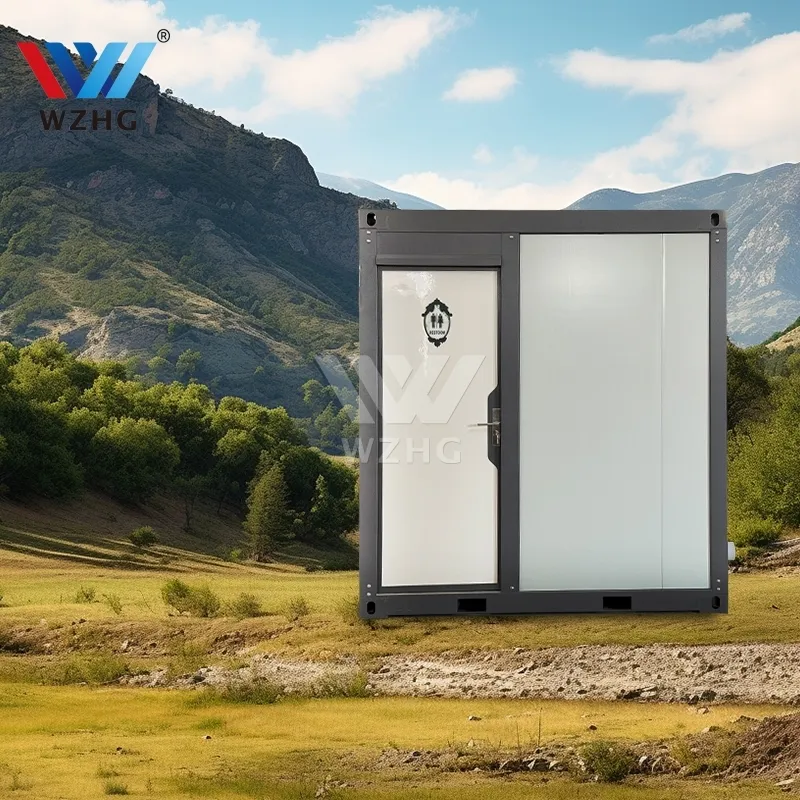 Toilette portable maison préfabriquée facile à assembler extraction de queue de toilette extérieure mobile conteneur cabine préfabriquée