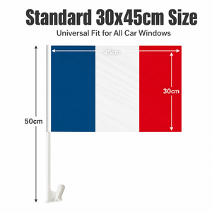 Drapeau <span class=keywords><strong>de</strong></span> voiture personnalisé double face résistant à la décoloration pour la <span class=keywords><strong>France</strong></span>, idéal pour les défilés sportifs, les carnavals et la Fête Nationale - Product Image 2