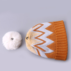 <span class=keywords><strong>Bonnet</strong></span> en tricot unisexe avec <span class=keywords><strong>pompon</strong></span>, en acrylique, épais, coloré, chaud pour l'hiver, nouveau design - Product Image 5