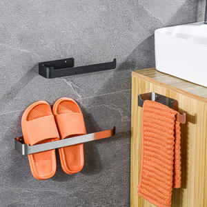 Wall-Mounted Cast Iron Towel Rack with 2 Bars Single Layer Modern Design <b>Mirror</b> Finish Eco-Friendly Hotel Use - Product Image 1