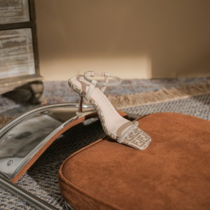 Sandalias de Tacón Alto con Correa en el Tobillo, Elegantes y Sexys, de Moda para Mujer, con Parte Superior de Cuero Genuino, Antideslizantes e Impermeables - Product Image 2