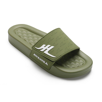 Sandales à glissière personnalisées avec autocollants magiques de l'usine Henghao, marque originale, semelle en PU pour homme, sandales à glissière en relief 3D personnalisées, sandales ODM