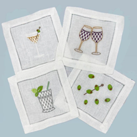 Serviettes carrées en coton bio 100% durables, à motifs modernes brodés et imprimés, écologiques, réutilisables, personnalisables