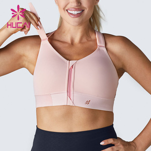 OEM donne Custom Push up allenamento Yoga Top Cross Back supporto ad alto impatto regolabile Zip anteriore reggiseno sportivo per le donne - Product Image 2