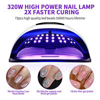 Lampe UV LED X19 320W pour le séchage des ongles et du vernis gel, 57 perles LED, affichage tactile, outil de pose