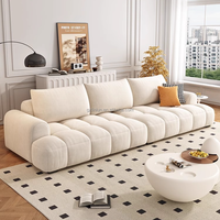 Canapé de Salon Art Living pour Petit Appartement Style Crème Français Bouffée de Crème Modèle 2025 Nouveau Design Ensemble de Meubles Complet