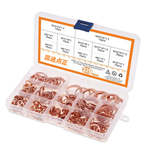 Juego de Arandelas Planas de Cobre Winning Path Point, 320 Piezas, M5 M6 M8 M10 M12 M14 M16 M20, Kit de Juntas de Sellado - Product Image 1
