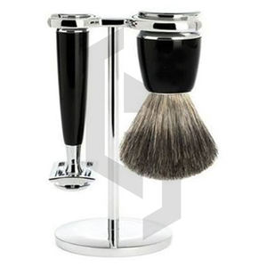 Kit de afeitado de alta calidad para hombre, 3 hojas y 5 hojas de seguridad, incluye cartucho, soporte y cepillo - Product Image 3