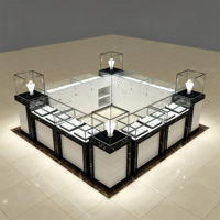 Kios Display Kabinet Logam LED Mewah Modern dengan Etalase Perhiasan Ramah Lingkungan yang Dapat Disesuaikan
