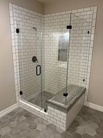 Salle de bain Detech 180 °   Charnière de porte de douche en verre avec pince en laiton Splod, quincaillerie pour porte en verre trempé