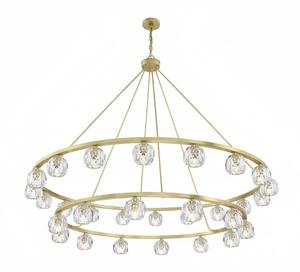 Lámpara de Techo Moderna de Lujo con Doble Anillo, 30 Luces, 60 Pulgadas, Redonda, de Latón, <span class=keywords><strong>para</strong></span> Sala de Estar, Vestíbulo, Villa, Comedor - Product Image 3