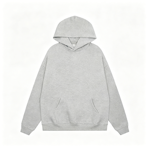 Top Quality Men's Heavyweight 100% Cotton Streetwear Hoodie Manufacturer Drop Shoulder Rubber Patch Minimalist Solid Color - Product Image 6