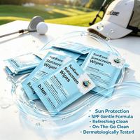 Lingettes solaires individuelles de qualité supérieure, 30 pièces, pour les voyages en plein air, protection solaire quotidienne du visage