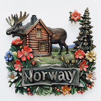 Nouveaux Aimants de Réfrigérateur Personnalisés en Résine, Souvenirs de Pays et de Villes (Turquie, Allemagne, Norvège, Canada), Aimant de Réfrigérateur 3D Personnalisé avec Logo, Aimant de Réfrigérateur en Forme de Cabane