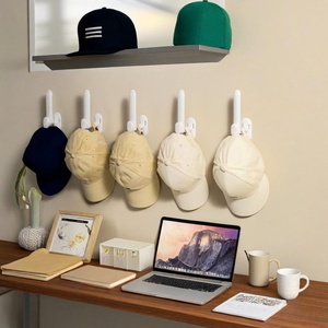 Seamless Installation Simple Convenient <b>Adhesive</b> Hat Storage Rack for Baseball Cap Wall Mounted Home Decoration Hat Storage Rod - Product Image 1