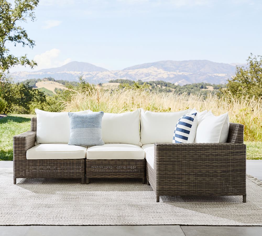 L shape outdoor wicker furniture modern outdoor furniture  rattan sofa set garden sofa