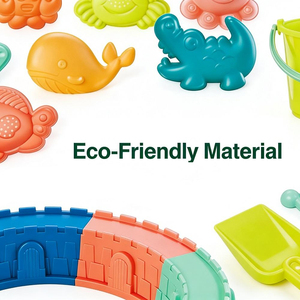 26 Pcs <b>Castle</b> Fence <b>Sand</b> Beach Toy Set Foldable Storage Sandbox Complete Outdoor <b>Sand</b> Water Play Kit for Kids Summer Beach Play - Product Image 3