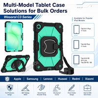 Étui robuste WESOROL pour Samsung Tab A11 Plus 11 2025 Tab A9 Plus 11 2023 avec support rotatif et bandoulière OEM ODM