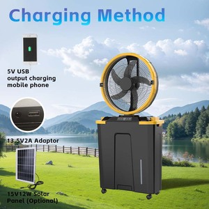 Ventilateur solaire portable avec réservoir d'eau de 22 L et batterie au lithium 11,1 V 3600 mAh pour activités domestiques, extérieures, course à pied et salle de sport - Product Image 3