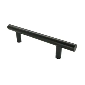 T Bar Cabinet Pulls Black 128mm Living Room Furniture Cabinet Door Handle Edge Pull