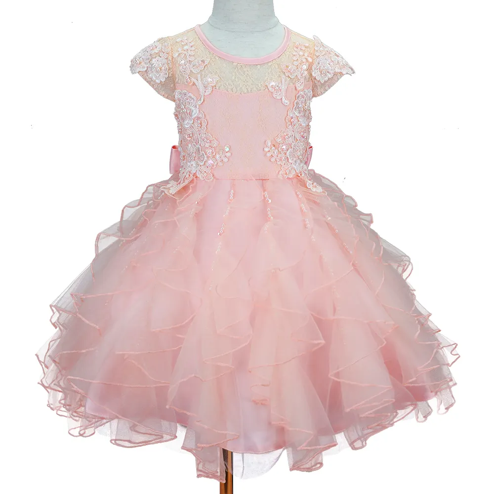 Gaun princess anak perempuan, gaun pernikahan desain baru terlaris grosir untuk anak perempuan