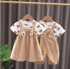 เด็กพี่น้องเสื้อผ้าเด็กทารกเด็กชาย/เด็กหญิง<span class=keywords><strong>การ์ตูน</strong></span>เสื้อยืดกางเกงขาสั้น 2 ชิ้น/เซ็ตฤดูร้อนแฟชั่นชุดลำลอง 0-5 ปี - Product Image 1