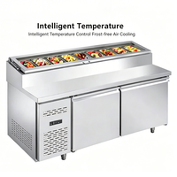 Réfrigérateur commercial en acier inoxydable pour sandwichs et pizzas, table de préparation réfrigérée pour restaurant, armoire réfrigérée