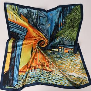 Écharpe instantanée pour femmes, motif ciel étoilé bleu de Van Gogh, nouvelle collection, style <span class=keywords><strong>arabe</strong></span>, Malaisie, polyester, mode, vente en gros - Product Image 2