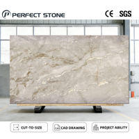 Dalle de dolomite naturelle PerfectStone Dolce Vita, pierre beige polie pour la décoration des murs et sols intérieurs de villas et d'hôtels