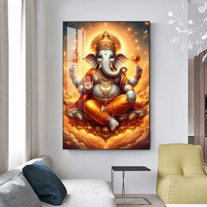 Lámpara LED de Pared con Diseño Moderno para Decoración del Hogar, Pintura en Porcelana de Cristal, Personalizable para Hoteles, Impresión HD, Pintura de Elefante Divino - Product Image 4