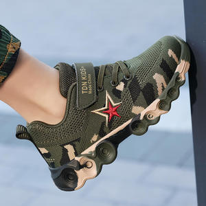 TN KIDS Chaussures de sport en maille dégradée respirantes à bout rond avec lacets, semelle intermédiaire en EVA et semelle extérieure en caoutchouc pour enfants, toutes saisons, chaussures d'extérieur - Product Image 5