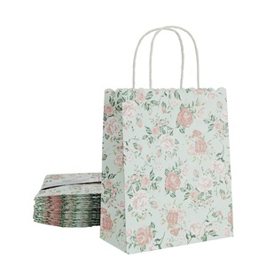 Wholesale Medium Size Pink <strong>Rose</strong> Flowers <strong>Bag</strong> Floral <strong>Gift</strong> <strong>Bags</strong> with Handles