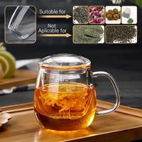 Nouvelle arrivée premium : Tasse infuseur à thé extra épaisse, résistante à la chaleur, compatible lave-vaisselle, transparente comme du cristal, avec filtre à mailles fines amovible