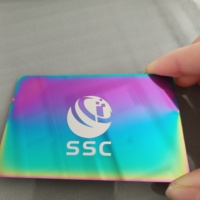 Mini Etiqueta NFC Negra Mate Tipo Tarjeta de Visita con Código QR, Acero Inoxidable, Interfaz de Comunicación RFID de 13.56MHz