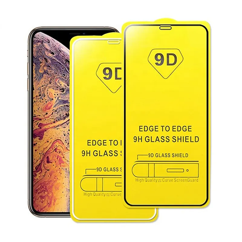 Yeni 9D premium film fabrika fiyat 9H 0.3mm temperli cam ekran koruyucu için iPhone 6 6S 7 8 artı X XR 11 12 13 14 Pro Max