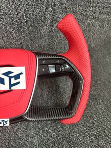 Volante personalizable S Line Volante Lenkrad de fondo plano medio de cuero para Audi A3 A6 C7 R8 <span class=keywords><strong>RS3</strong></span> S3 A7 RS6 A4 B9 B8 TT R8 A8 - Product Image 2