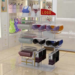 Ropa interior de moda Tienda de lencería Muebles de exhibición <span class=keywords><strong>Metal</strong></span> Negro Ropa interior Soporte de exhibición Ropa interior y estante de exhibición de sujetador - Product Image 2