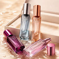 Vente en gros d'atomiseurs de parfum en verre rechargeables de 5 ml et 10 ml, flacon de parfum rectangulaire mince avec bouchon en métal pour les voyages
