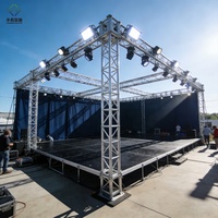 Estructura de Plataforma de Escenario Portátil para Eventos y Conciertos al Aire Libre, Sistema de Escenario de Aluminio con Estructura de Techo