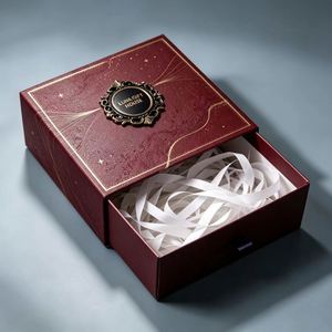 FX Custom Logo Rigid Drawer <b>Box</b> Luxury Coated Paper Packaging <b>Box</b> with Aluminum Matte Gift <b>Box</b> Manufacturer - Product Image 1