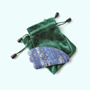 Papan Gua Sha alami DIY Lapis Lazuli Guasha alat pijat tubuh menyembuhkan sehat - Product Image 3
