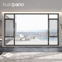 Fenêtres à battants panoramiques modernes à rupture de pont thermique pour villas, systèmes de fenêtres en alliage d'aluminium à double vitrage écoénergétiques