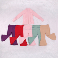 Conjunto de Yoga de Manga Larga para Bebés Niñas, Conjunto de Abrigo y Pantalón para Niños al por Mayor, Ropa Deportiva de Moda para Niñas Pequeñas