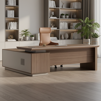 Scrivania Moderna a L per Ufficio, Set di Lusso per CEO, Manager, Postazione di Lavoro Personalizzabile