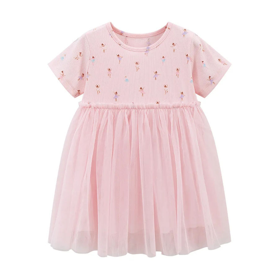 2025 New Girls Printed Dress Children Boutique Short Sleeve Frocks Toddler  Girls Birthday Party Tutu Dresses