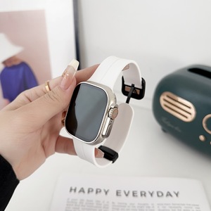 <span class=keywords><strong>Correa</strong></span> de Silicona para Reloj IWatch Serie 19 y S10 con Hebilla Magnética Plegable, Diseño Simple - Product Image 3
